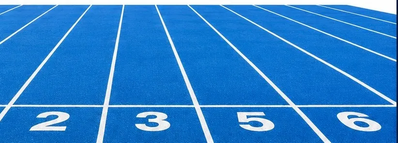 Synthetic running track lanes